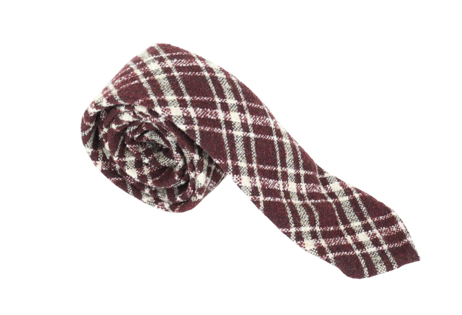 SUITSUPPLY Men Tie 150 x 8 cm Purple Wool Blend Checked Pointed-End Classic