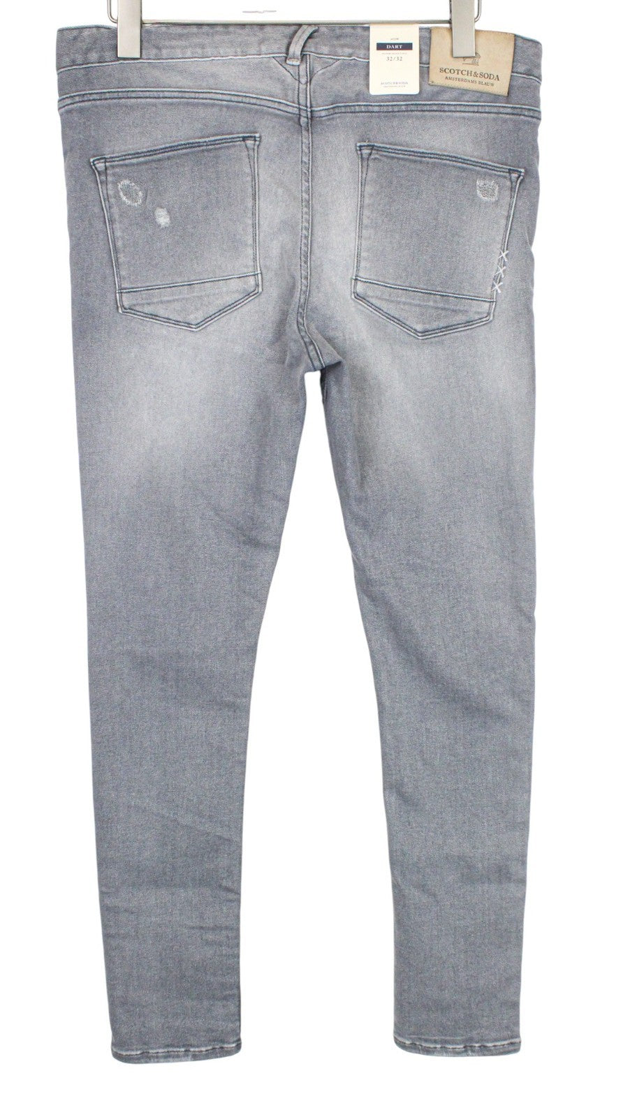 SCOTCH & SODA Dart Men Jeans W32/L32 Super Skinny Distressed Grey Washed