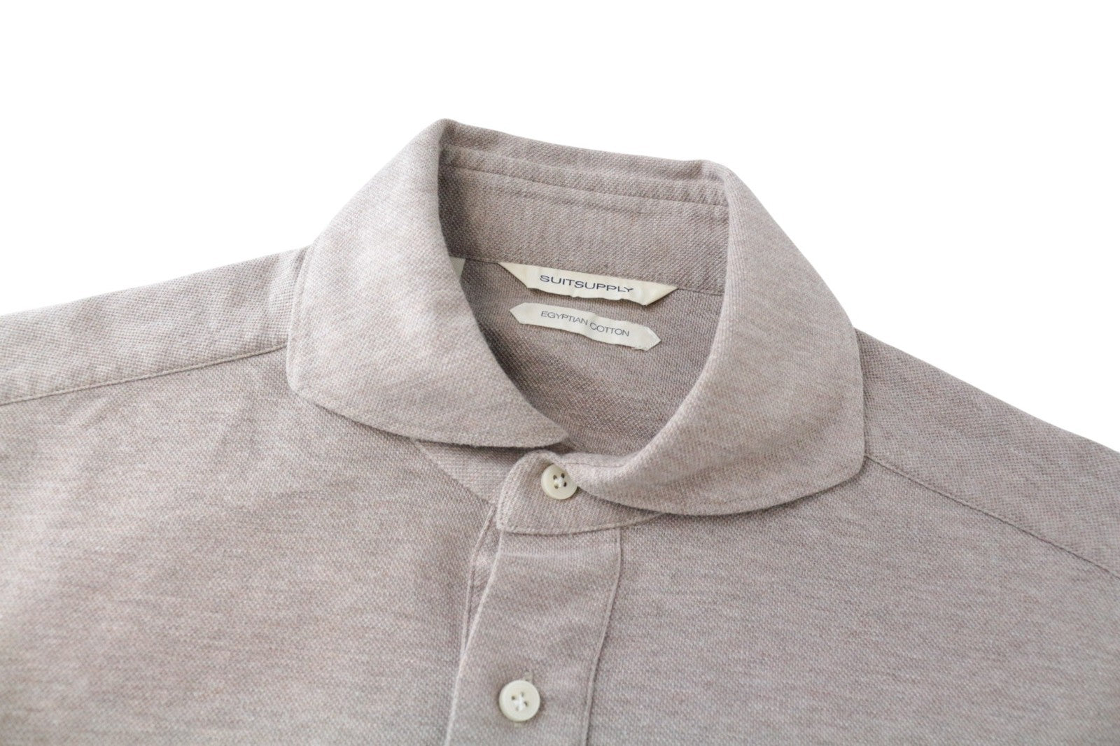 SUITSUPPLY Men T-Shirt 37/38/ 14 1/2/15 Light Brown Extra Slim Fit Cotton Polo