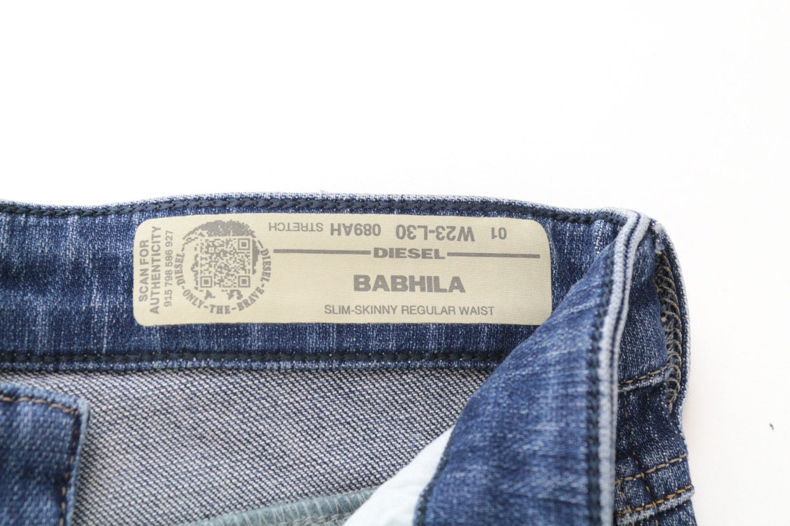 DIESEL Babhila 089AH Women Jeans W32/L30 Slim-Skinny Washed Blue Cotton Stretch