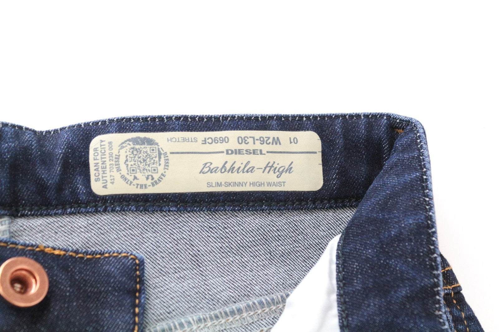 DIESEL Babhila-High 069CF Women Jeans W26/L30 Slim-Skinny Blue Cotton Stretch