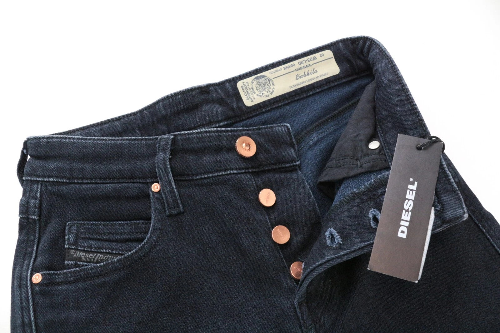 DIESEL Babhila 084NX Women Jeans W32/L30 Slim-Skinny Fit Blue Cotton Stretch