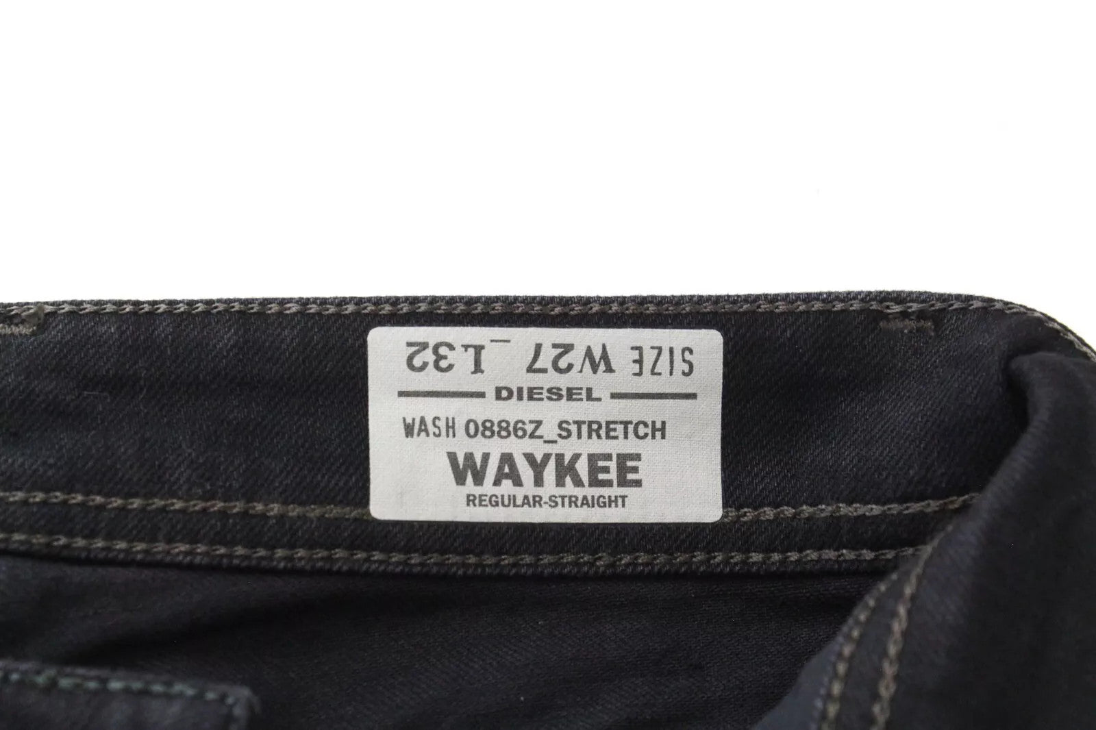 DIESEL Waykee 0886Z Men Jeans W27/L32 Boys Straight Black Cotton Stretch