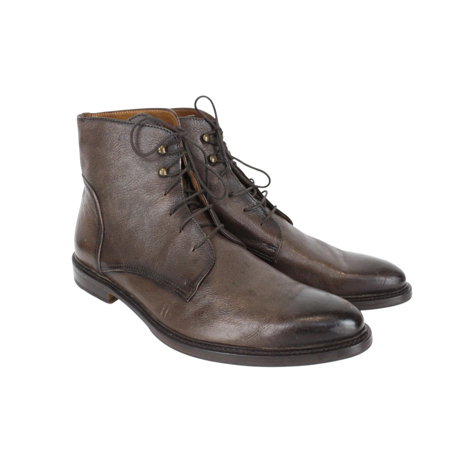 SUITSUPPLY Men Formal Shoes EU42 Brown Genuine Leather Laced High-Top UK8