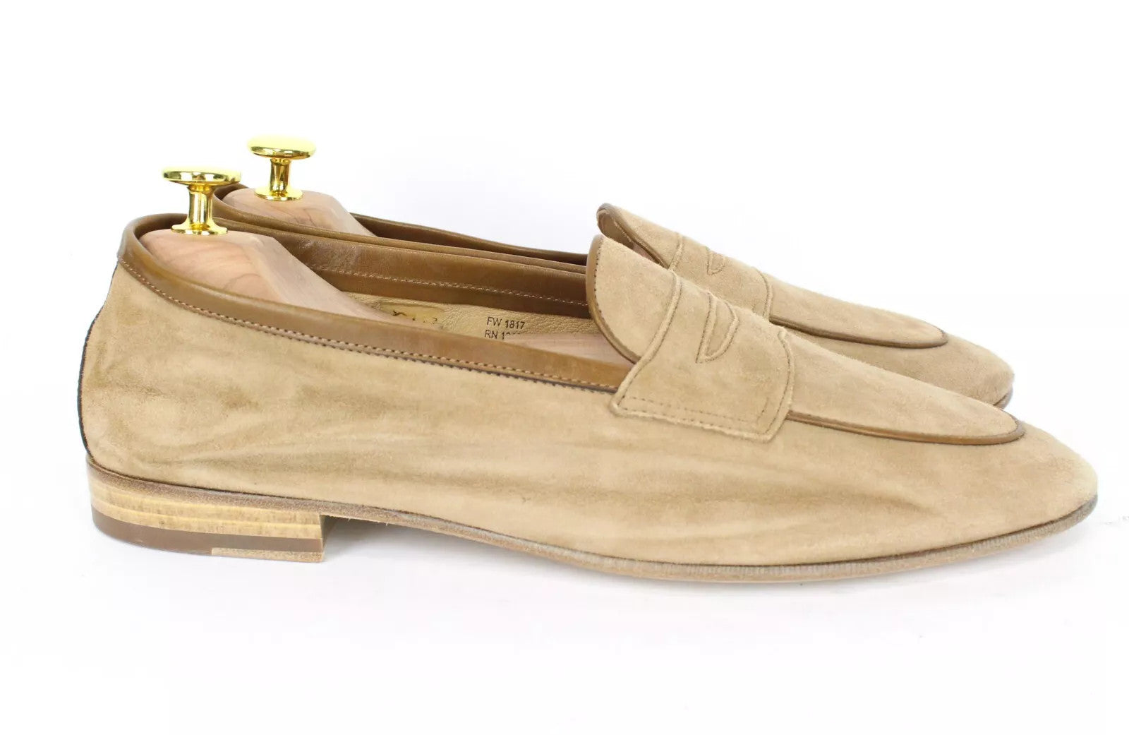 SUITSUPPLY Men Formal Shoes EU43 Light Brown Suede Slip On Loafers UK9