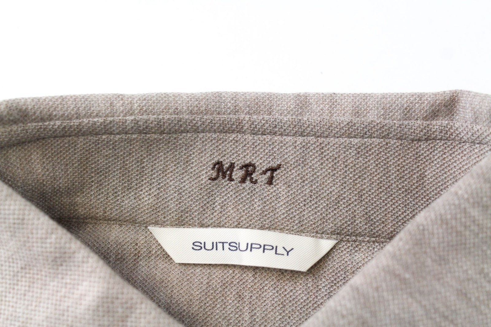 SUITSUPPLY Men Shirt ~S Extra Slim Cut Brown Melange Smart Casual Polo Classic