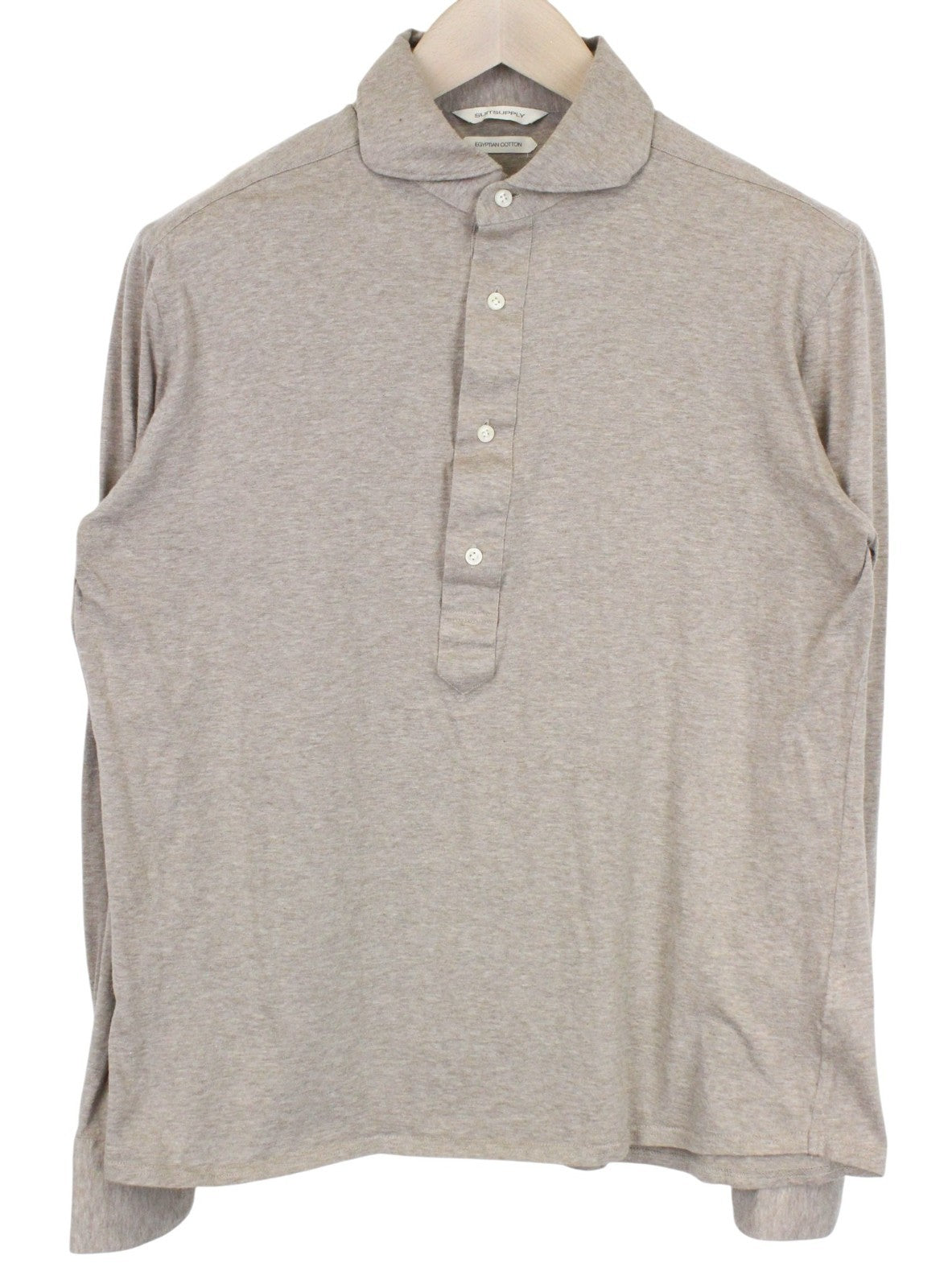SUITSUPPLY Men Shirt 41/ 16/42/ 16 1/2 Extra Slim Brown Polo Casual Melange