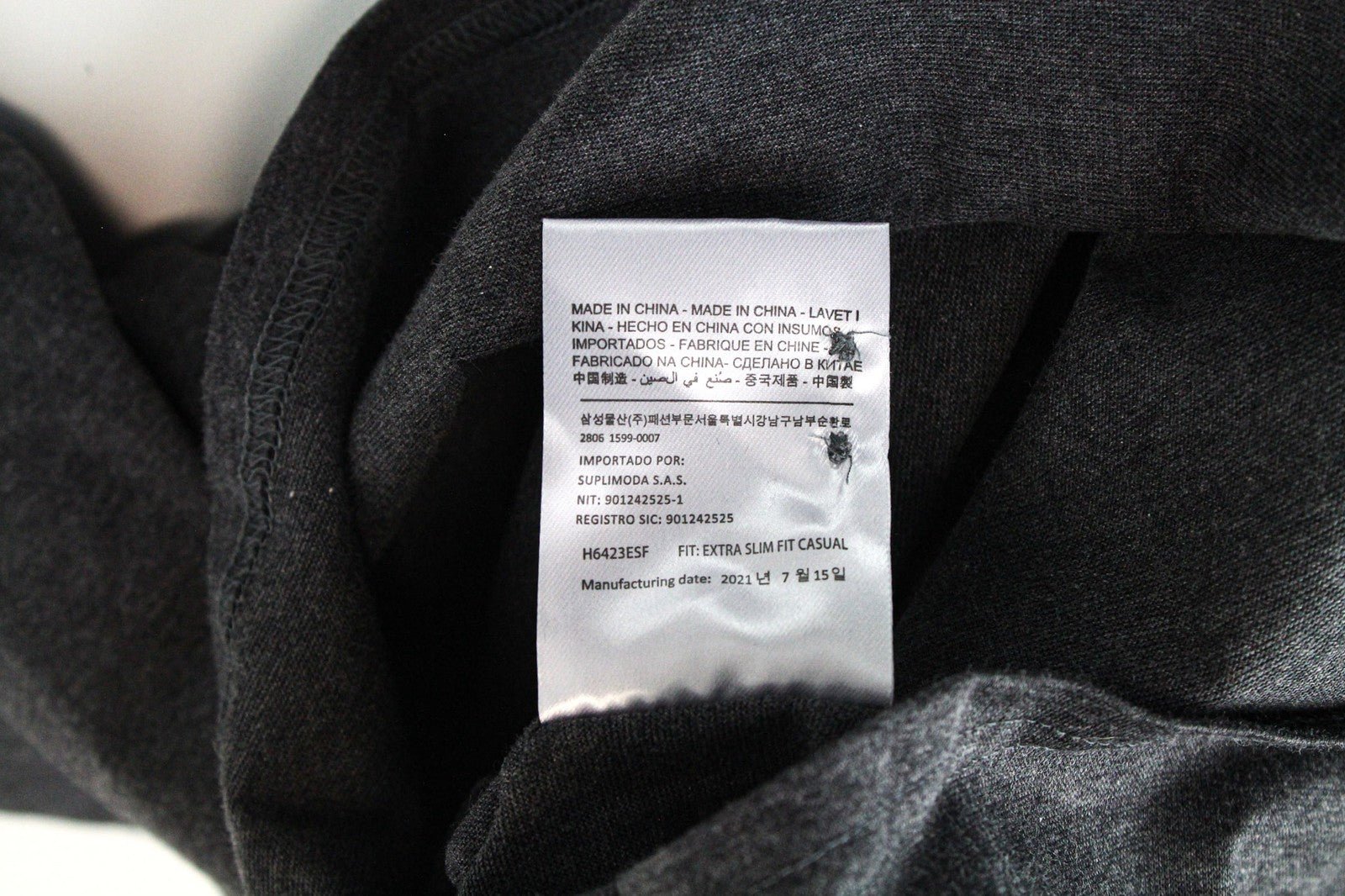 SUITSUPPLY Men T-Shirt 37/38/ 14 1/2/15 Extra Slim Cotton Grey Long Sleeve Polo