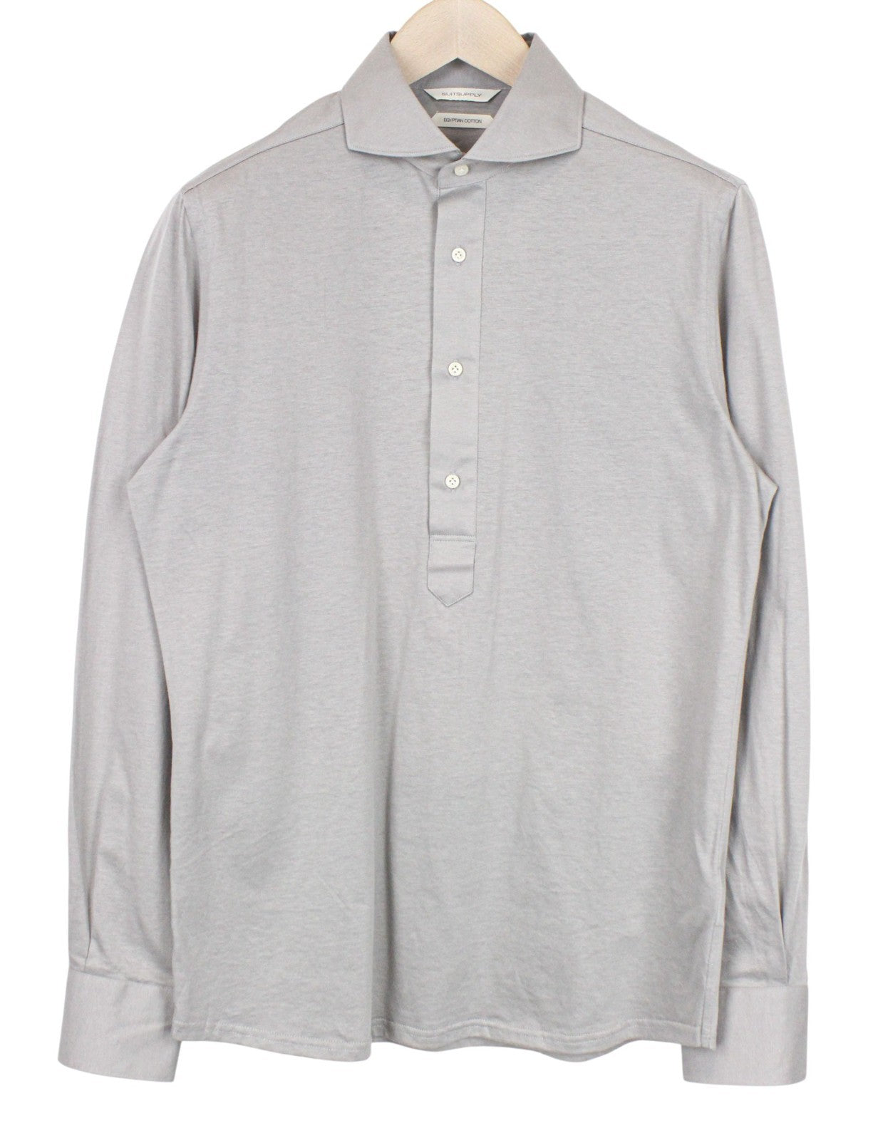 SUITSUPPLY Men T-Shirt 39/40/ 15 1/2/ 15 3/4 Extra Slim Pure Cotton Grey Polo