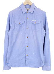 SCOTCH & SODA Ams Couture Men Shirt M Blue Pure Cotton Washed Spots Pocketed