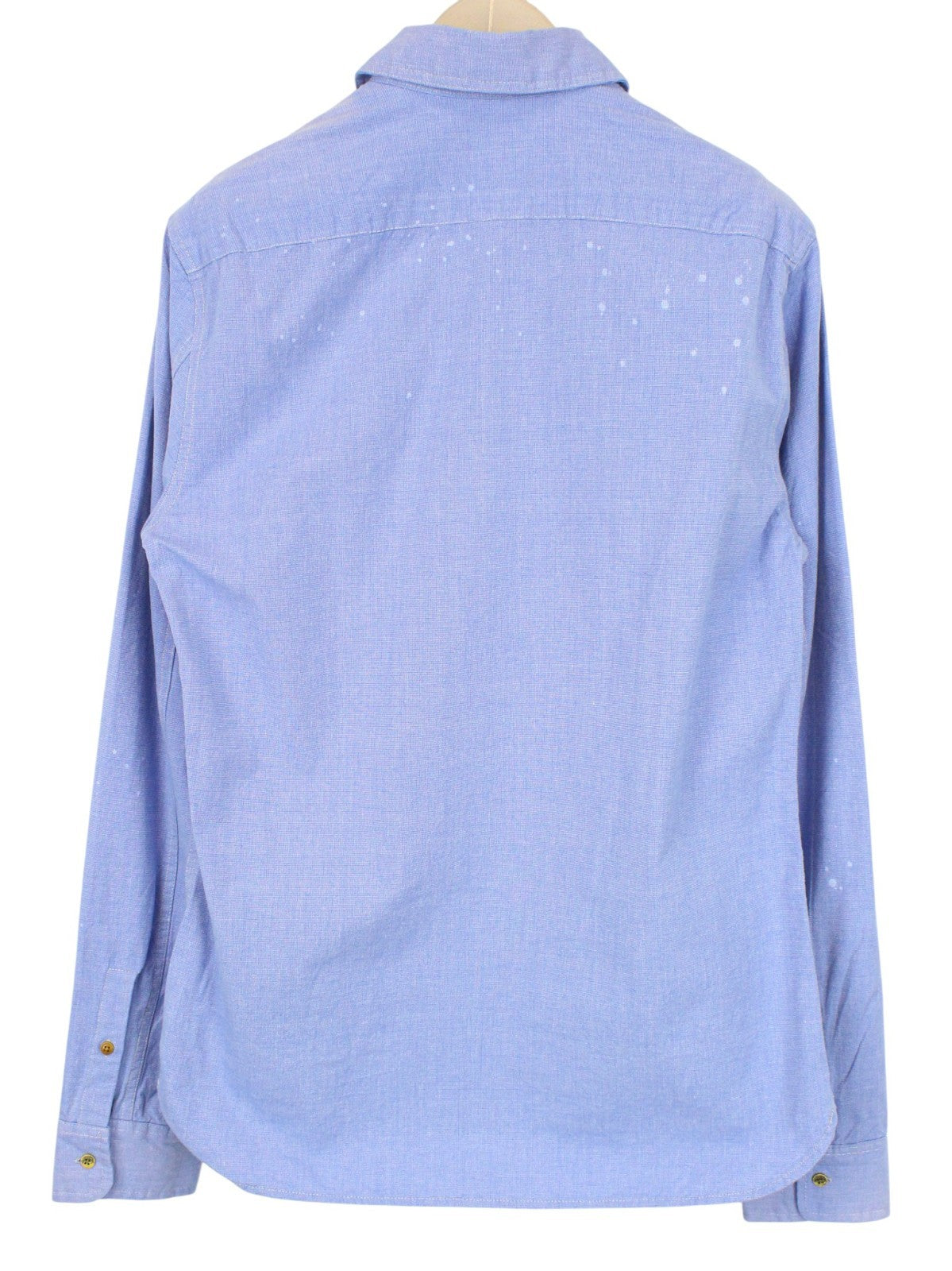 SCOTCH & SODA Ams Couture Men Shirt M Blue Pure Cotton Washed Spots Pocketed