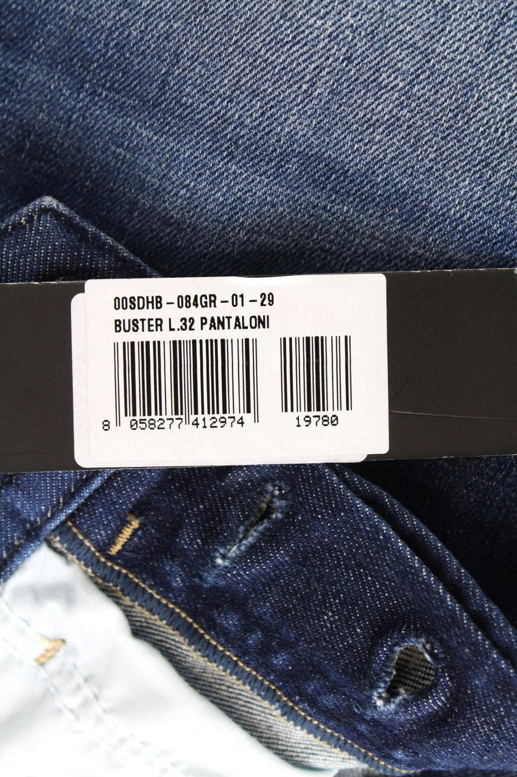DIESEL Buster 084GR Men Jeans W29/L32 Slim Tapered Washed Blue Cotton Stretch
