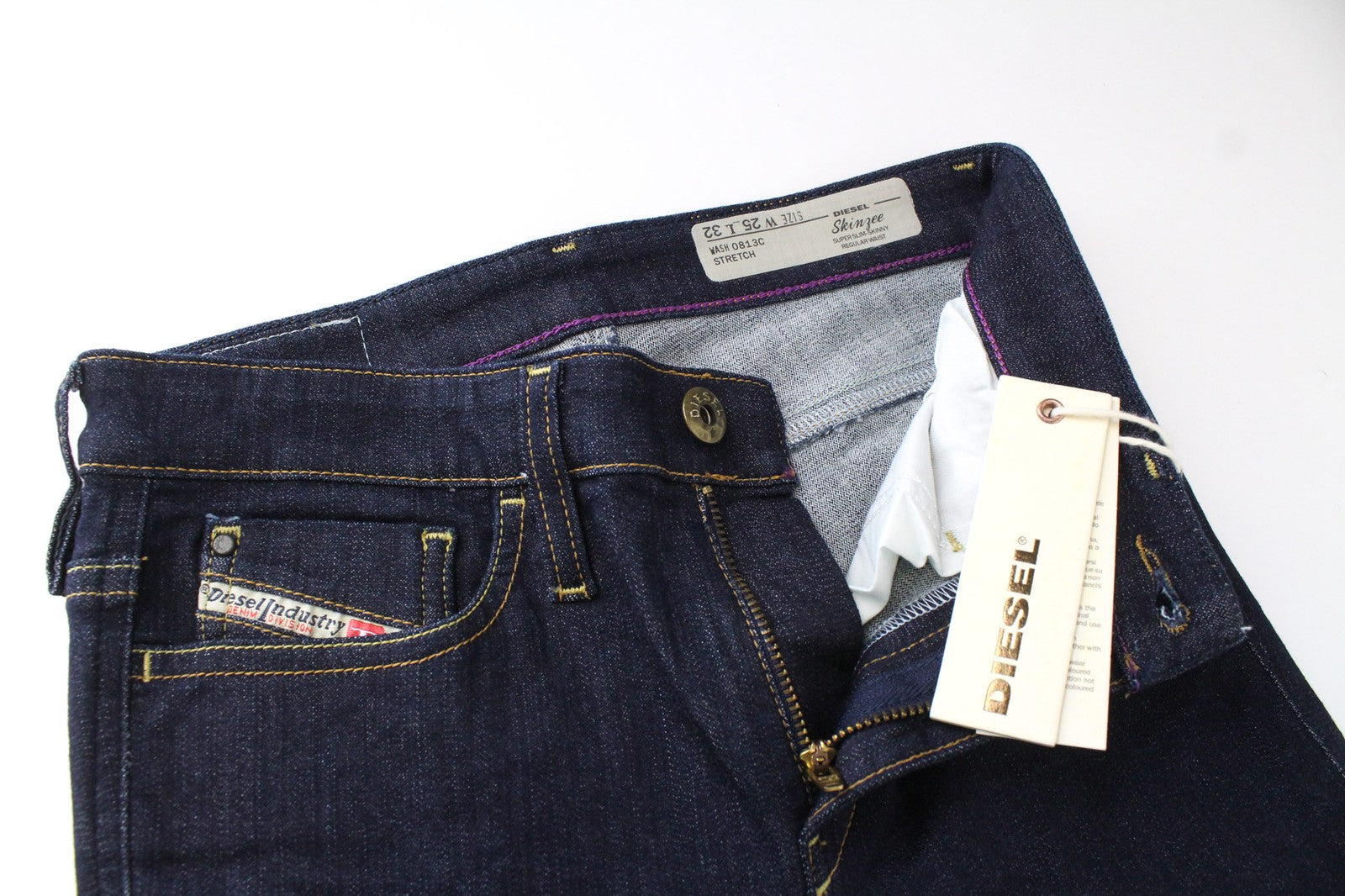 DIESEL Skinzee 0813C Women Jeans W25/L32 Super Slim Skinny Blue Cotton Stretch
