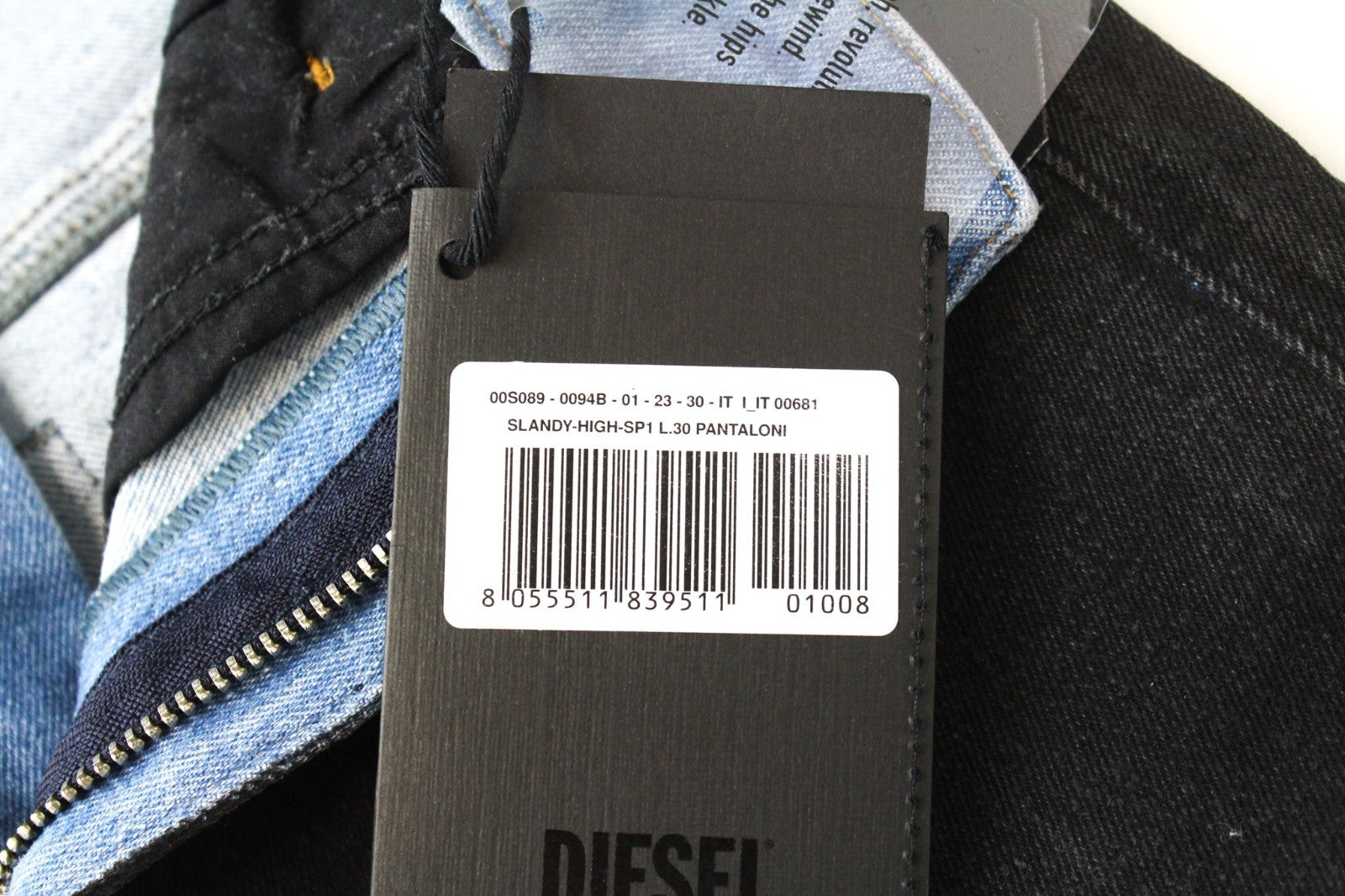 DIESEL Slandy-High-SP1 0094B Women Jeans W23/L30 Girls Grey Super Skinny Stretch