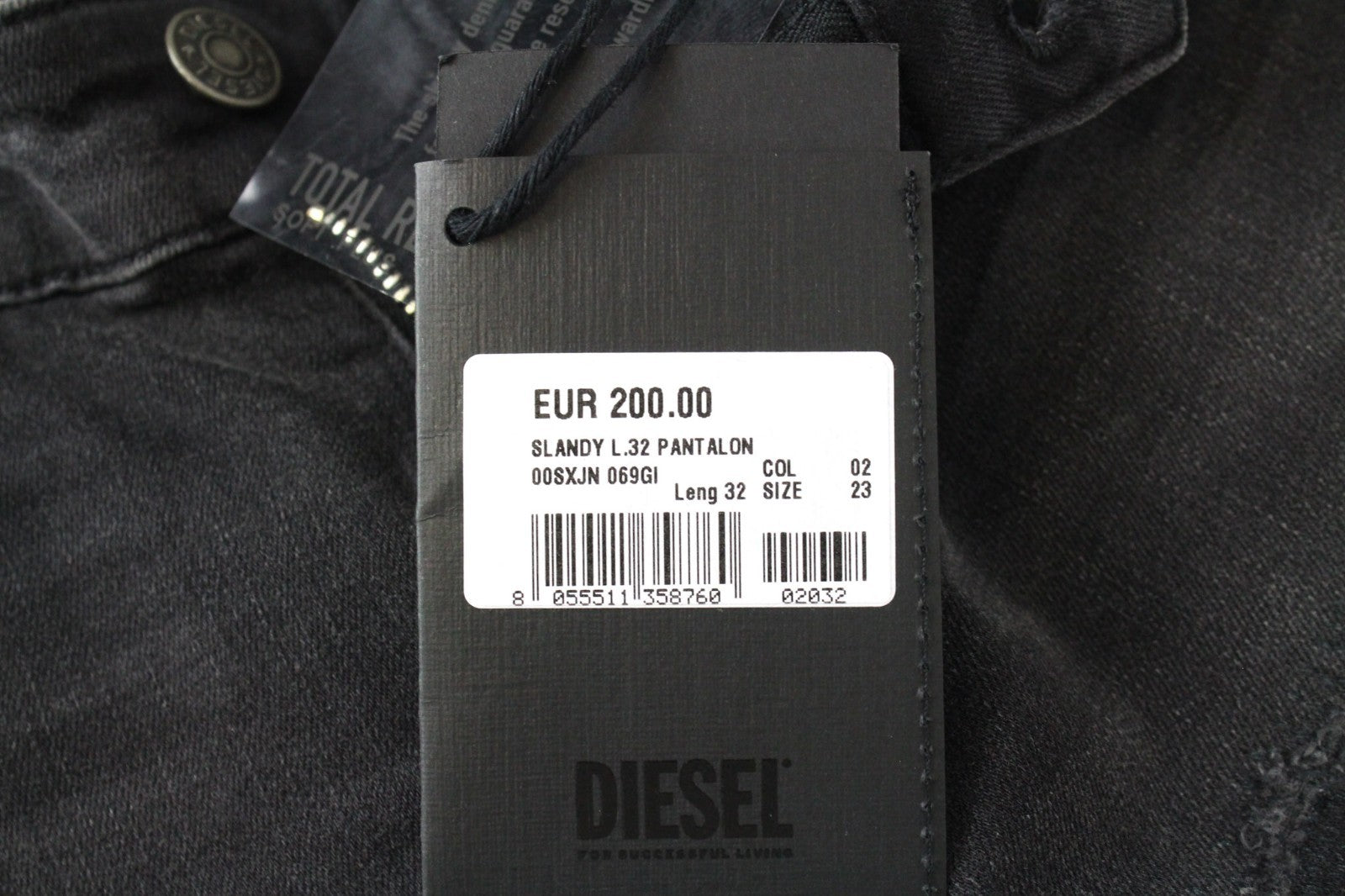 DIESEL Slandy 069GI Women Jeans W23/L32 Girls Black Super Slim Skinny Stretch