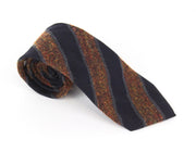 SUITSUPPLY Men Tie ~150 x 8 cm Brown Navy Striped Pointed-End Wool Silk Blend