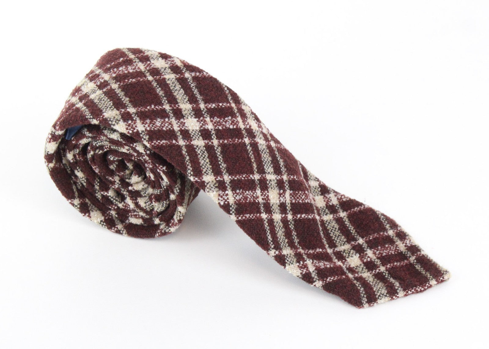SUITSUPPLY Men Tie ~150 x 8 cm Purple Wool Blend Checked Pointed-End Formal