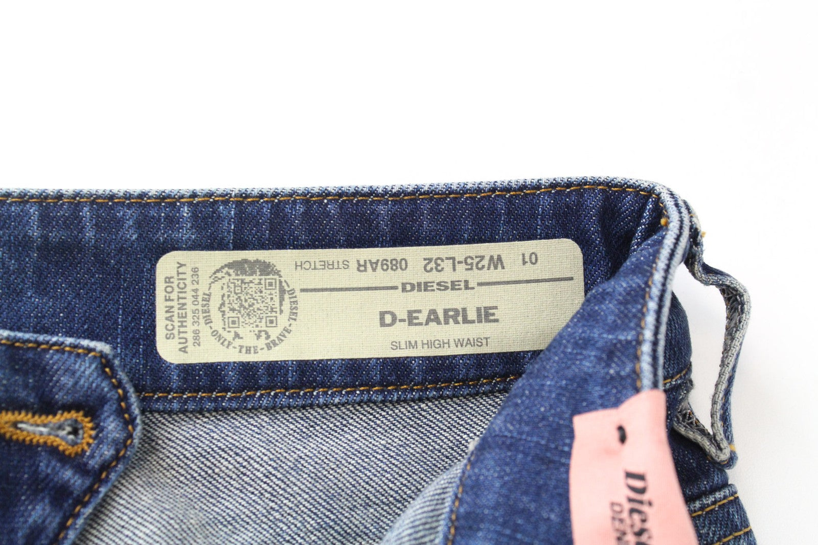 DIESEL D-Earlie 089AR Women Jeans W25/L32 Slim Blue Cotton Stretch Cropped