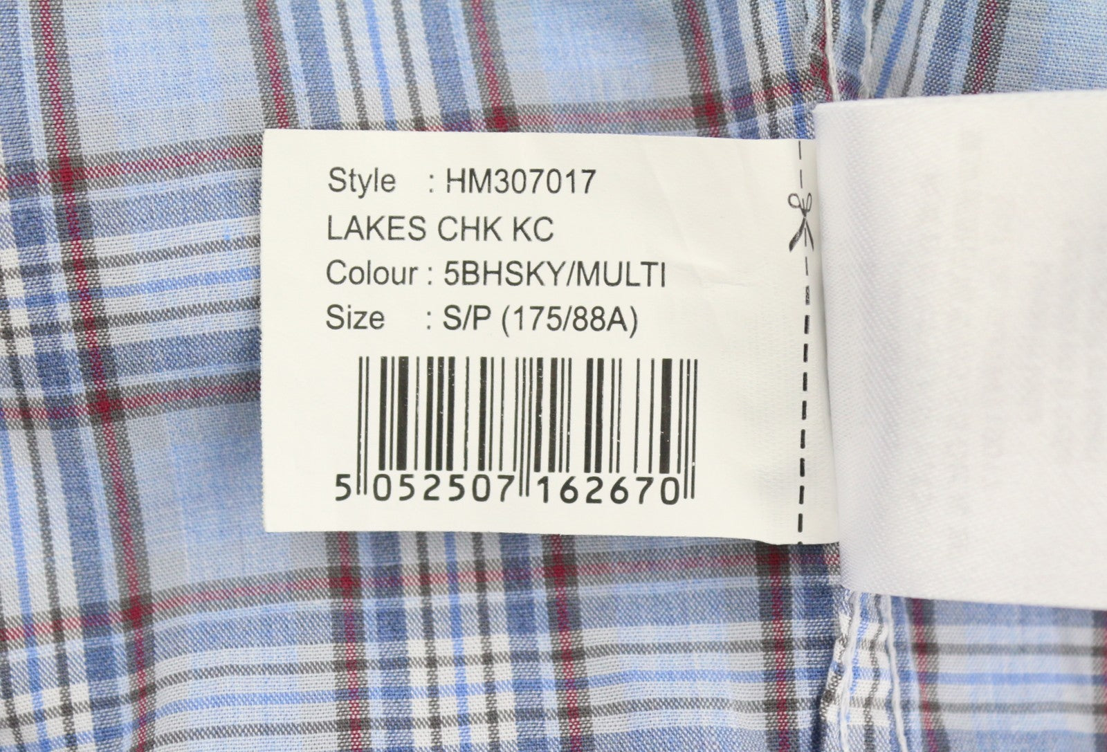 HACKETT Lakes Men Shirt S Blue Plaid Cutaway Neck Classic Fit Button-Up