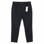 MAISON SCOTCH Women Trousers W31/L32 Dark Blue Belted Cropped Slim Fit Chino
