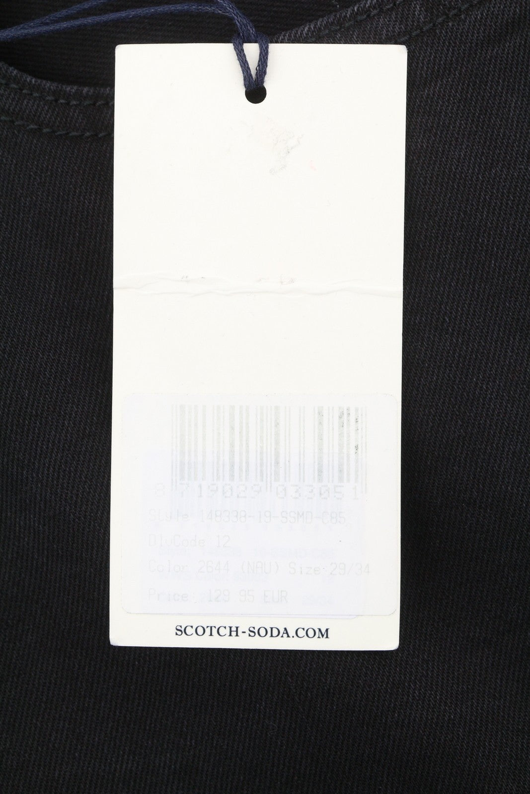 SCOTCH & SODA Ralston Men Jeans W29/L34 Black Embroidered Slim Fit Button Fly