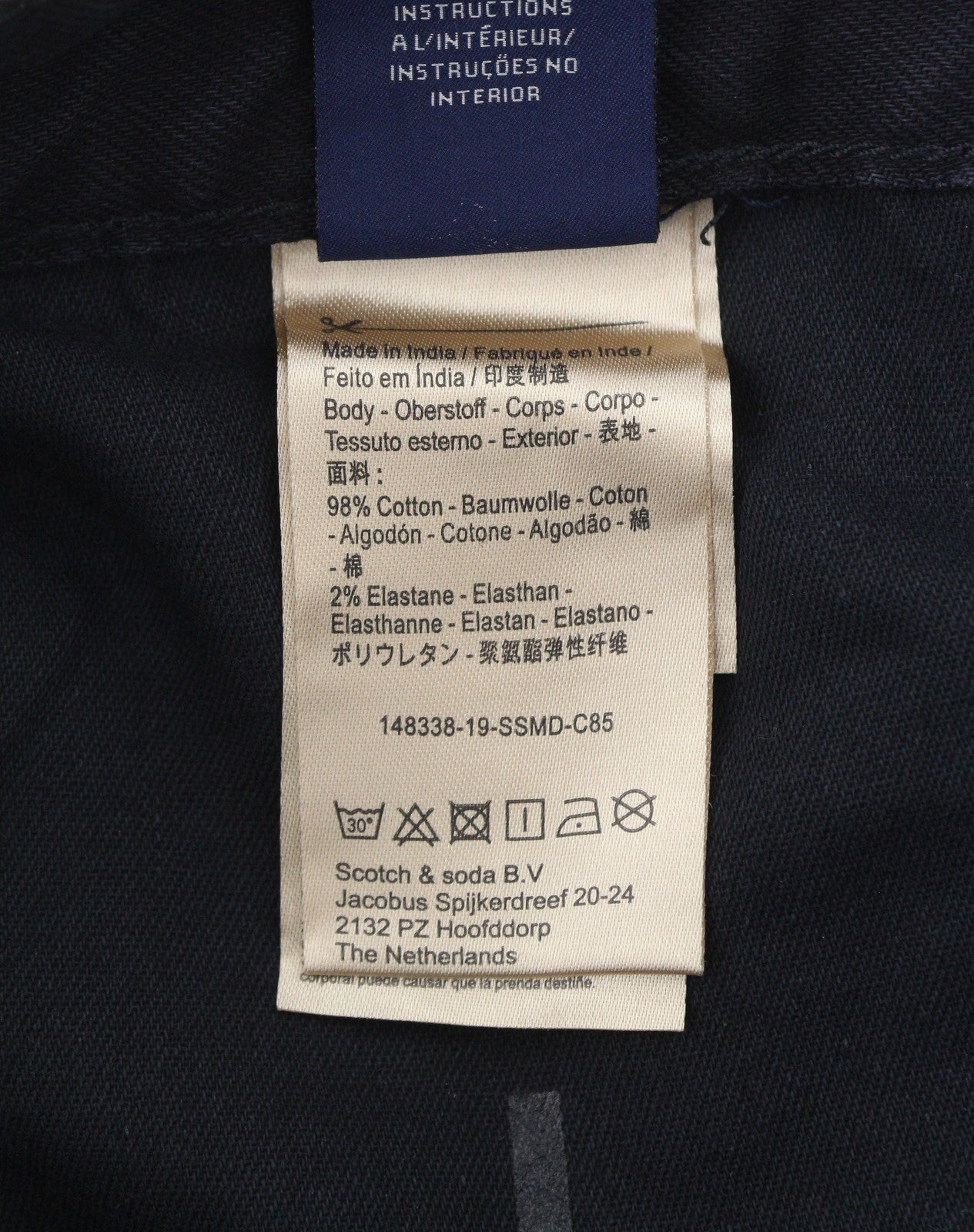 SCOTCH & SODA Ralston Men Jeans W29/L34 Black Embroidered Slim Fit Button Fly