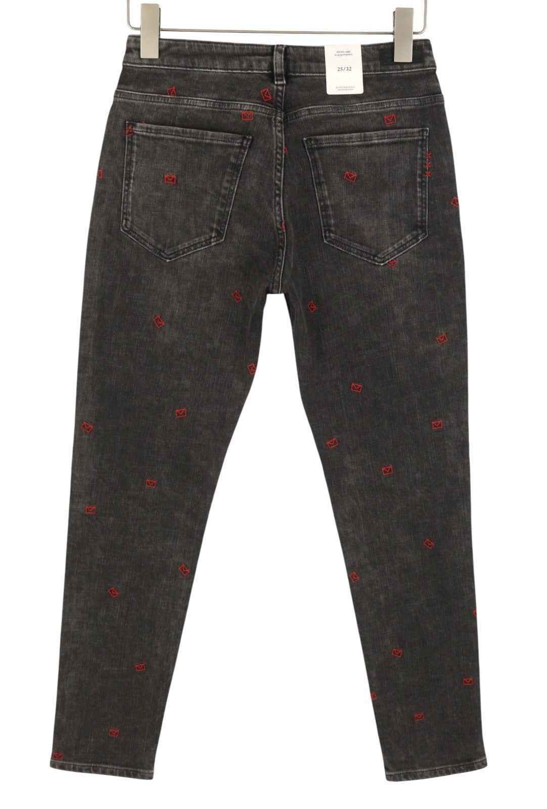 SCOTCH & SODA Petit Ami Slim Boyfriend Women Jeans W25/L32 Black Faded Cropped