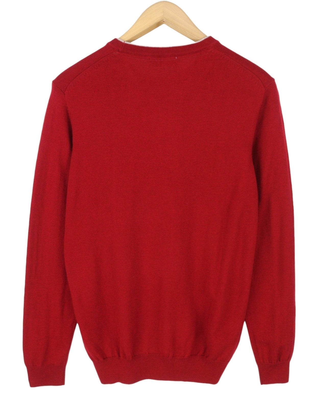 HARMONT & BLAINE Men Jumper 2XL Red Wool Blend Tight Knit Print Stretch Pull On