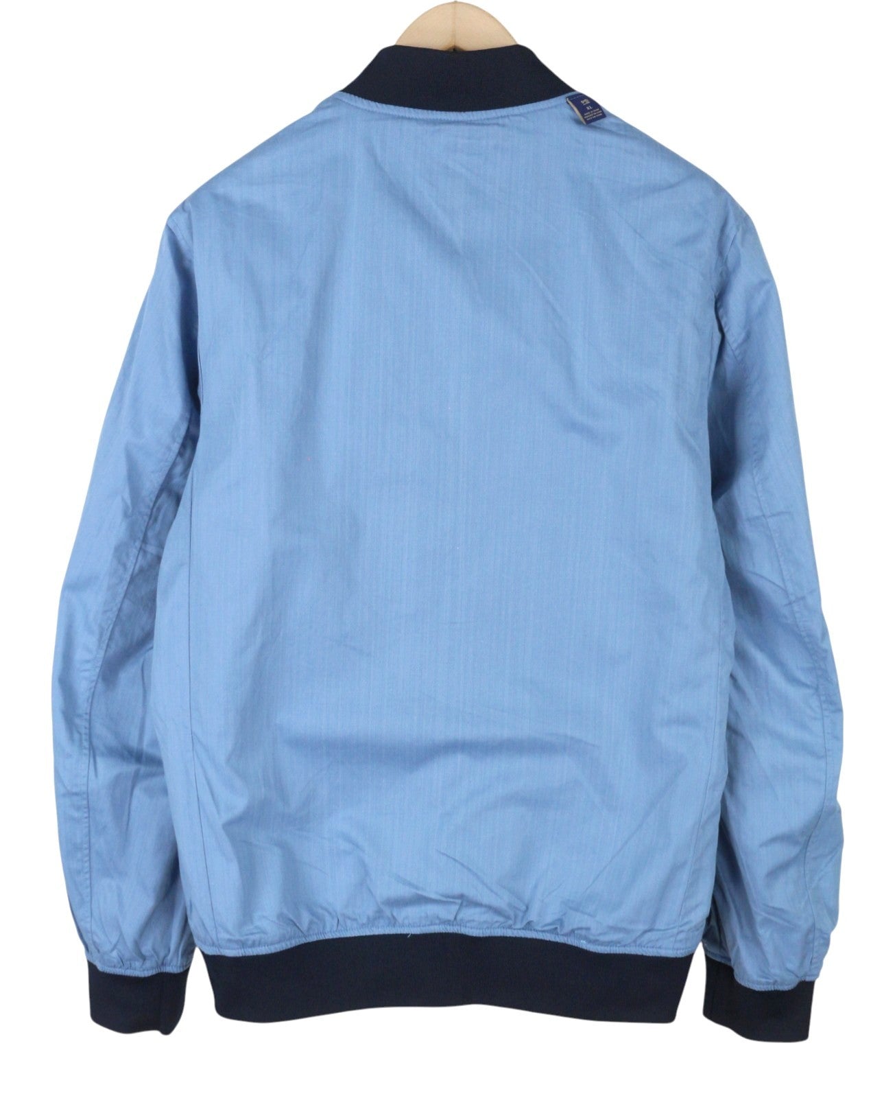 SCOTCH & SODA Men Jacket L Blue Patterned Reversible Lightweight Bomber