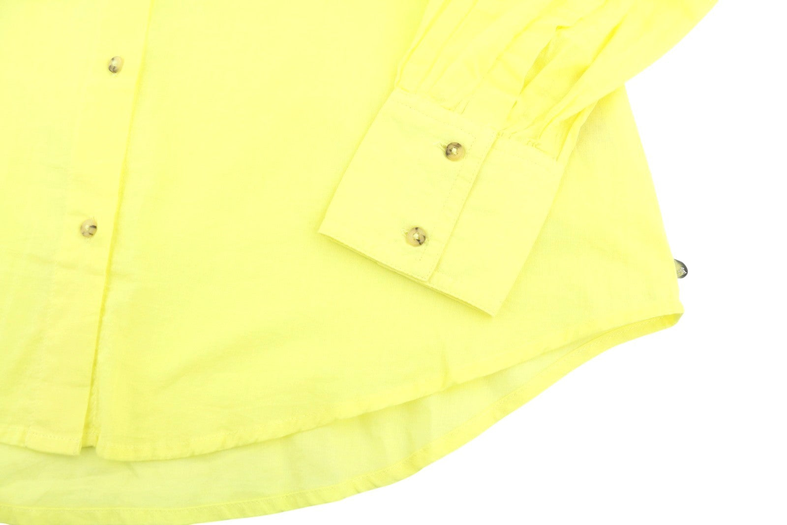 MAISON SCOTCH Women Blouse M Yellow Mandarin Neck Button-Up Poolside