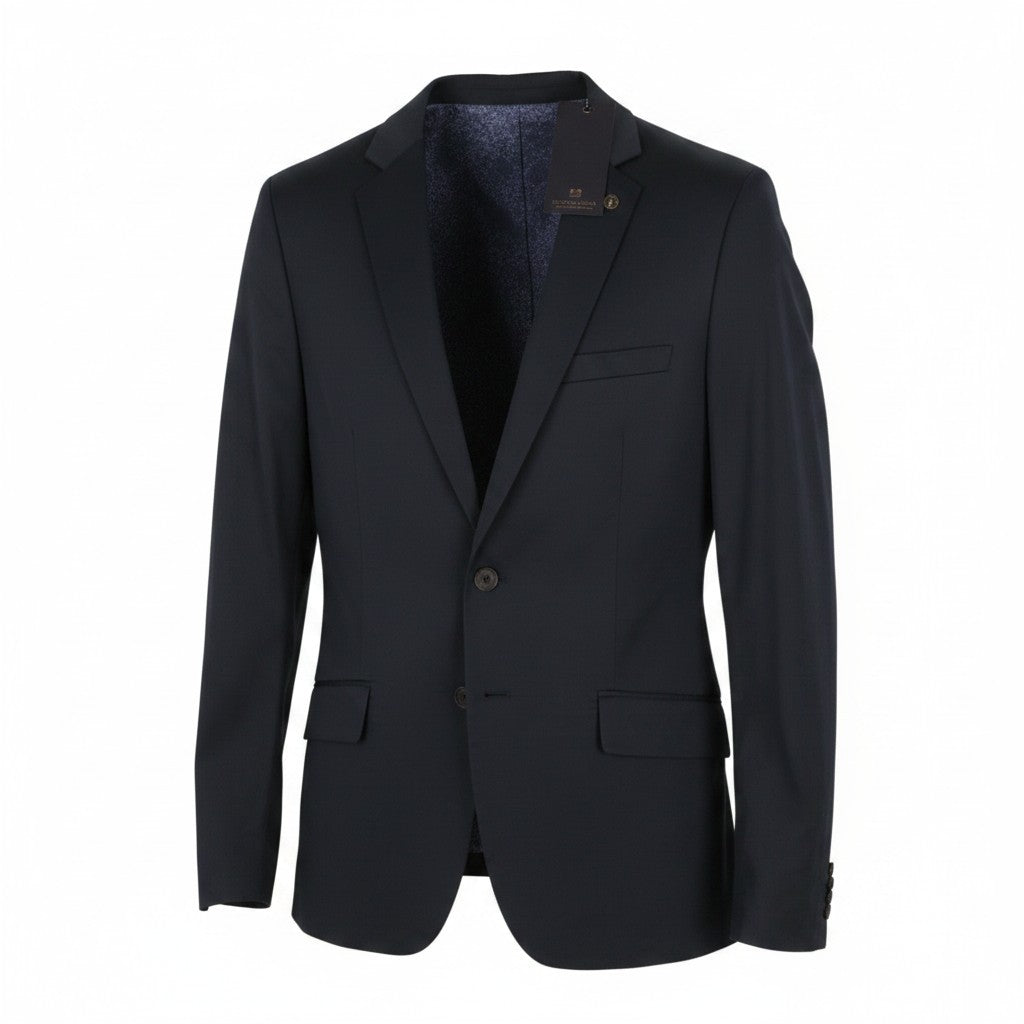SCOTCH & SODA Men Blazer XL Dark Blue Half Lined Notch Lapel Single-Breasted