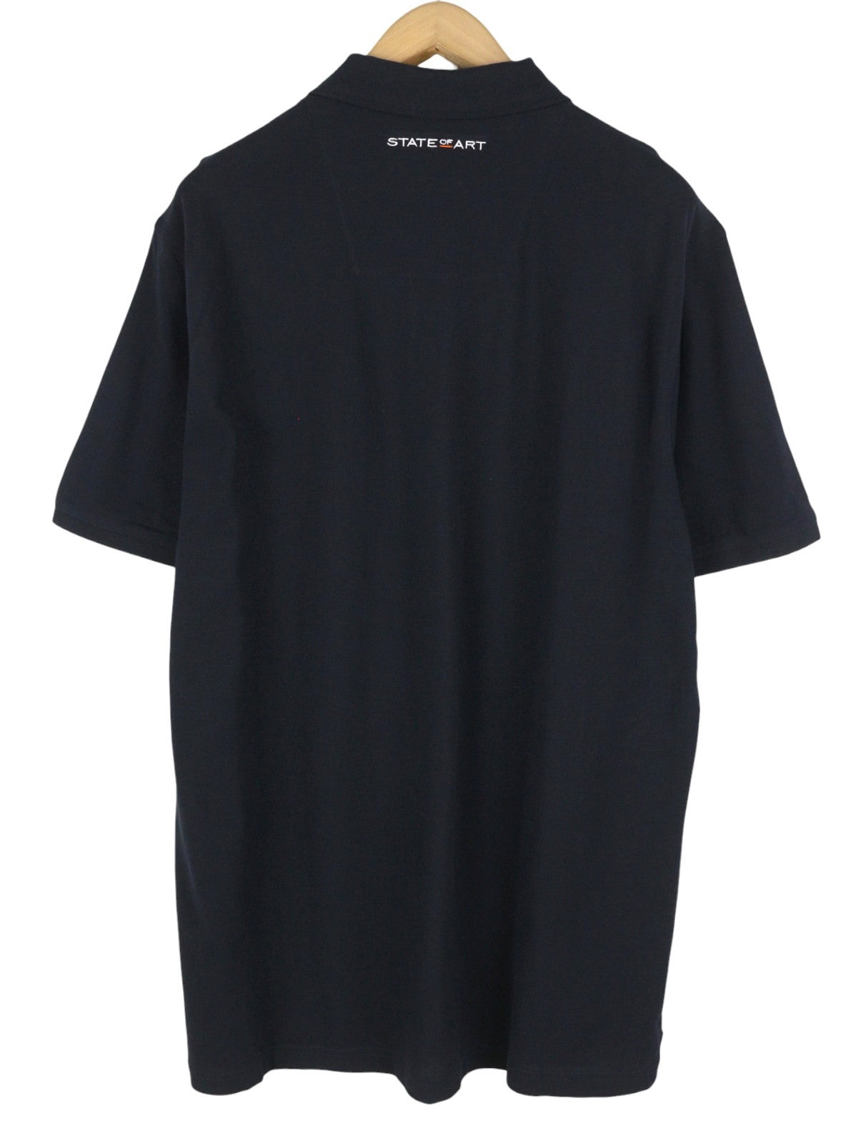 STATE OF ART Men Polos 3XL Dark Blue Half Button Neck Patch Pocket Short Sleeve