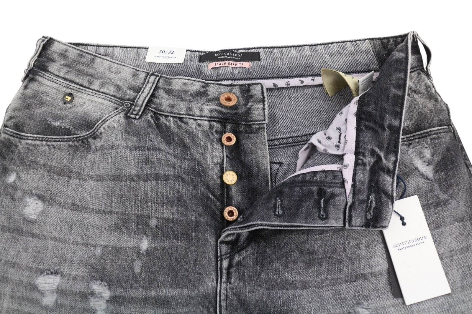 SCOTCH & SODA L'Adorable Boyfriend Women Jeans W30/L32 Faded Distress Cropped