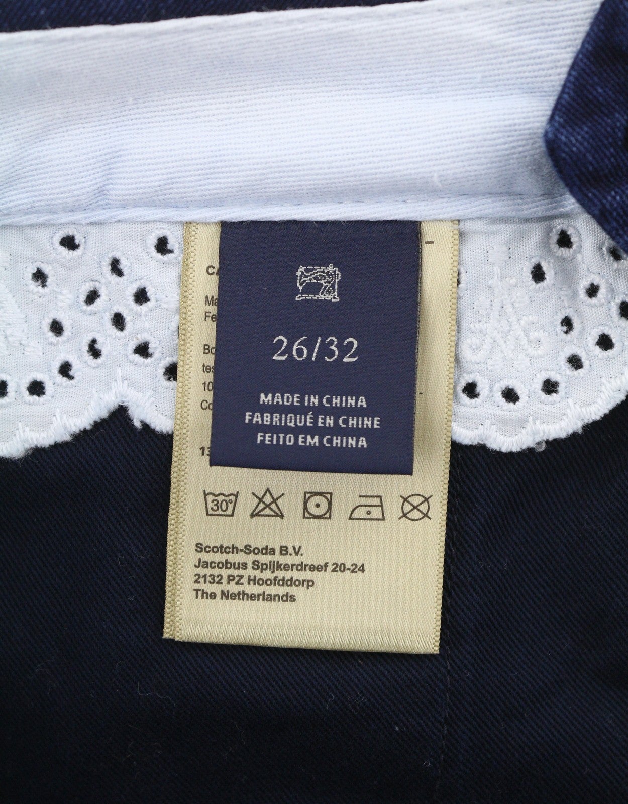 SCOTCH & SODA Women Trousers W26/L32 Blue Natural Indigo Garment Pleated Cropped