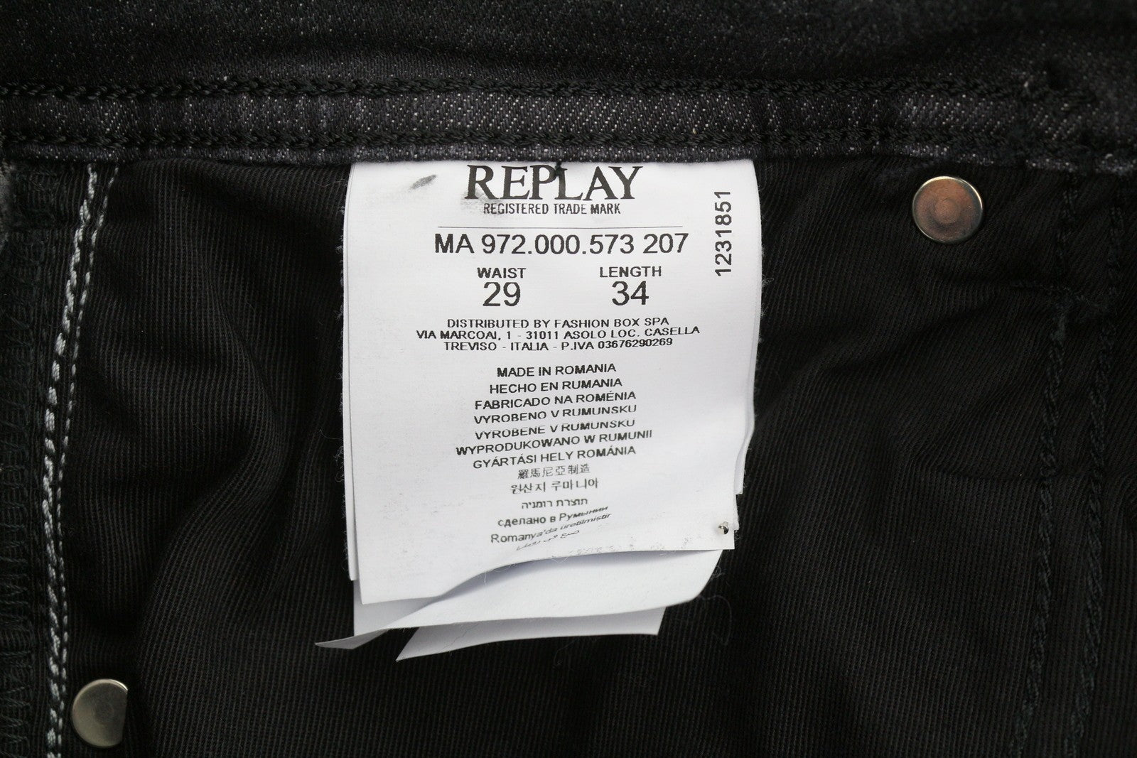 REPLAY Grover Men Jeans W29/L34 573 Laserblast Edition Straight Fit Faded Black