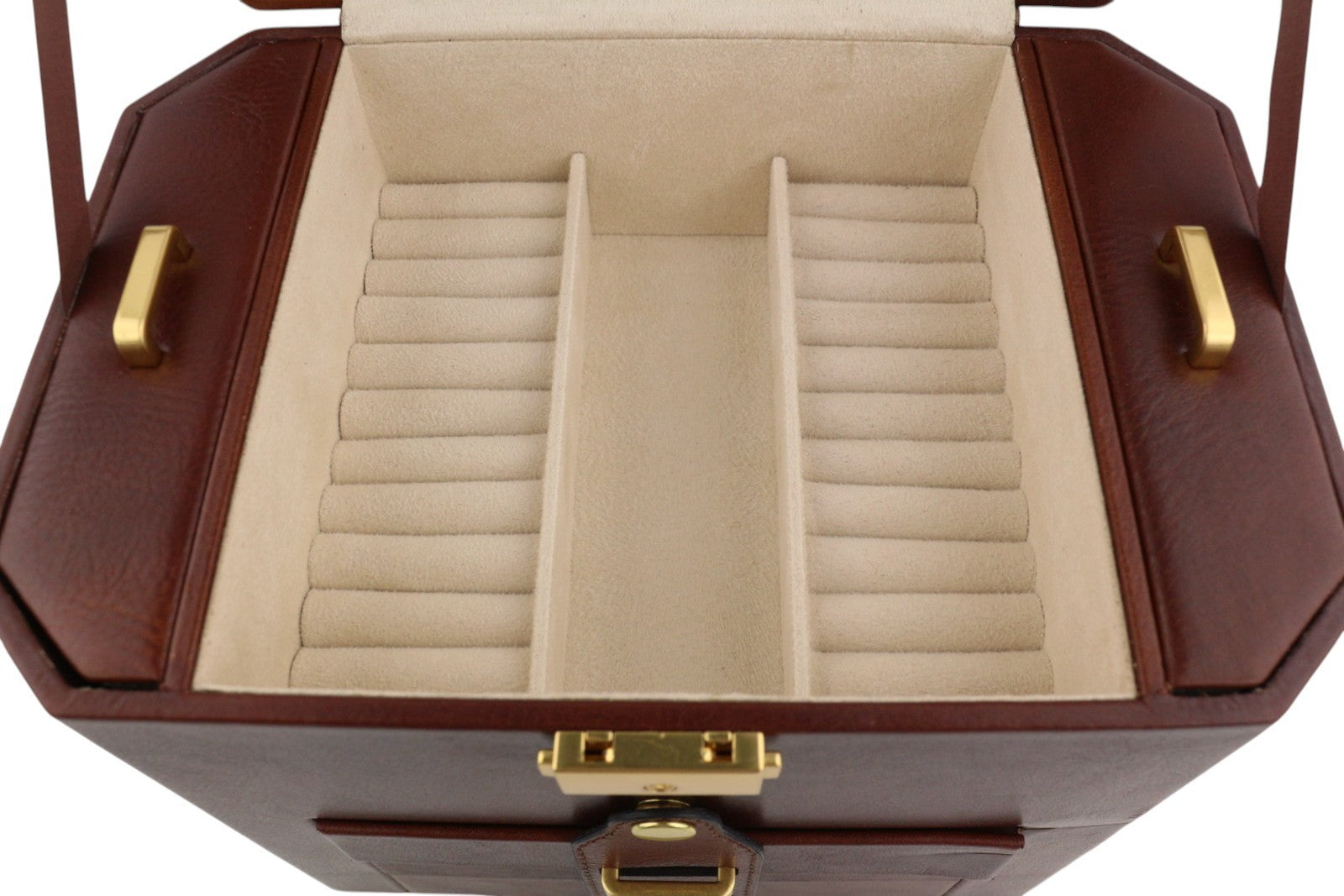 TIME RESISTANCE A Handful Of Dust Women Jewelry Box Brown Leather RRP315