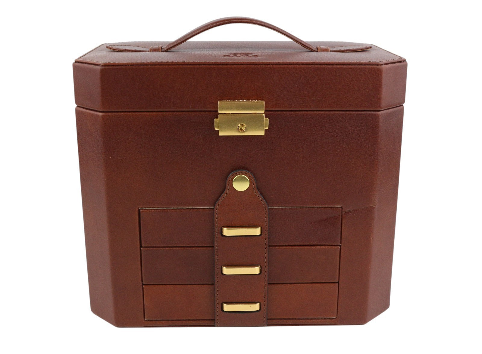 TIME RESISTANCE A Handful Of Dust Women Jewelry Box Brown Leather RRP315