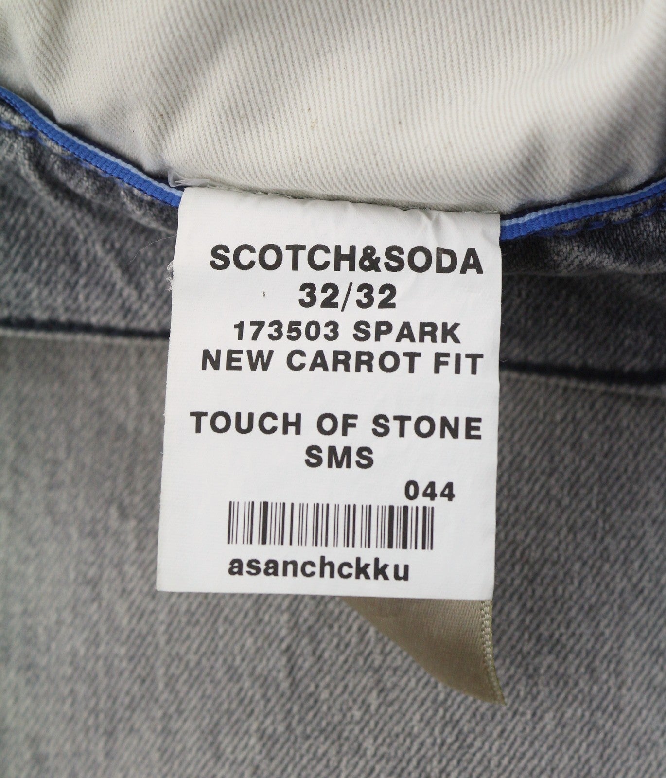 SCOTCH & SODA The Spark Men Jeans W32/L32 Grey Whiskers Faded Carrot Fit Cropped