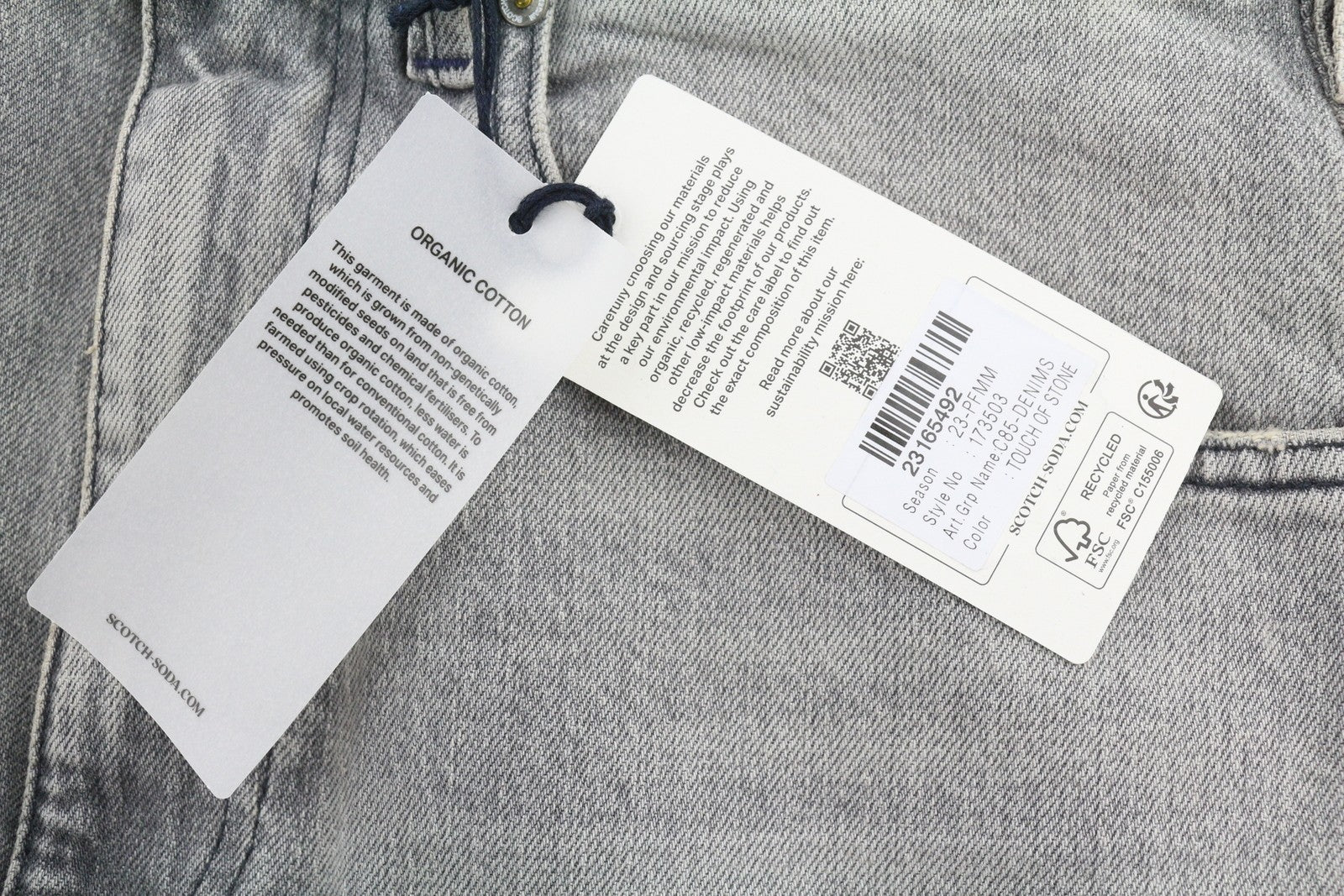 SCOTCH & SODA The Spark Men Jeans W32/L32 Grey Whiskers Faded Carrot Fit Cropped