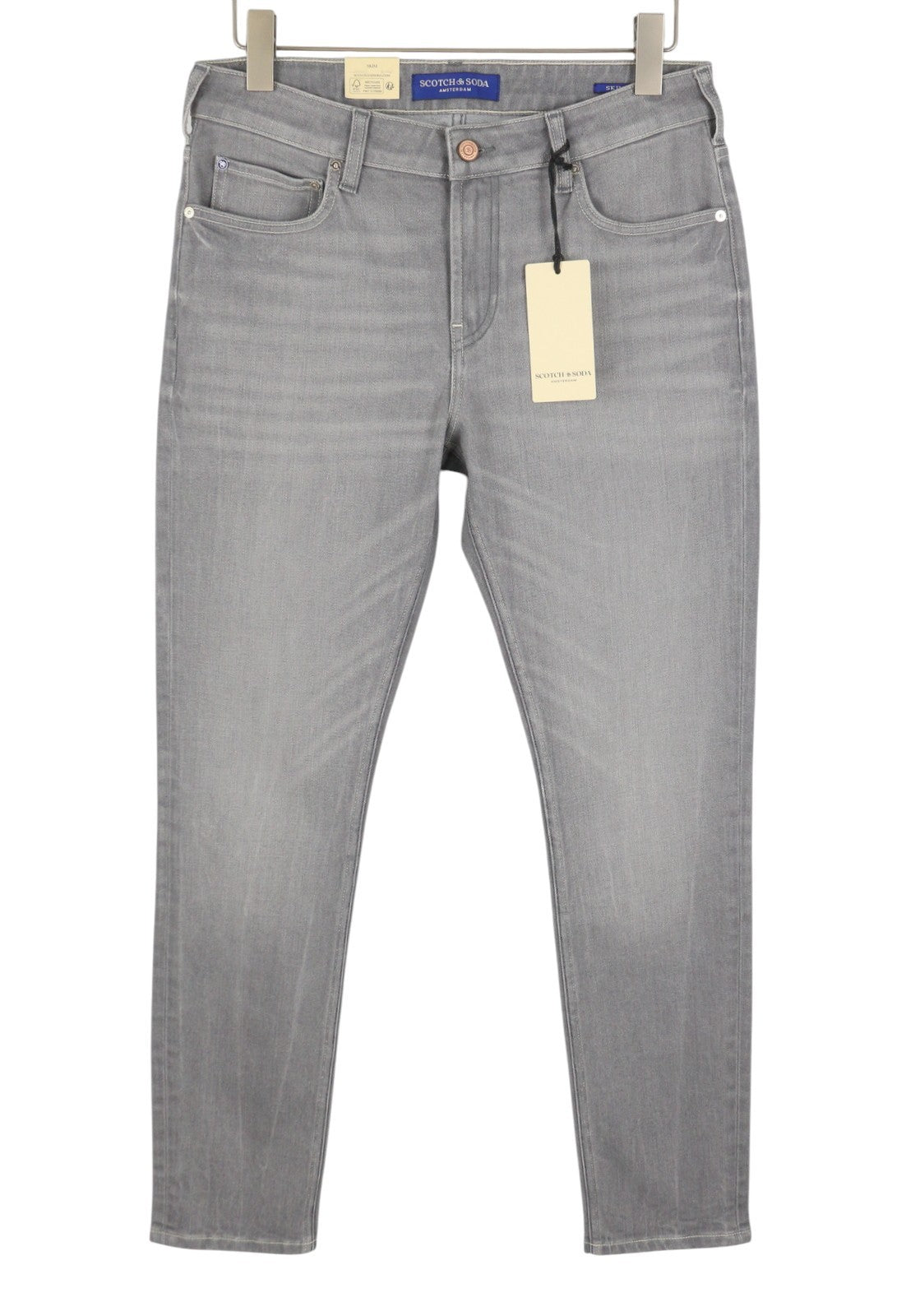 SCOTCH & SODA Skim Men Jeans W31/L32 Grey Whiskers Faded Skinny Fit