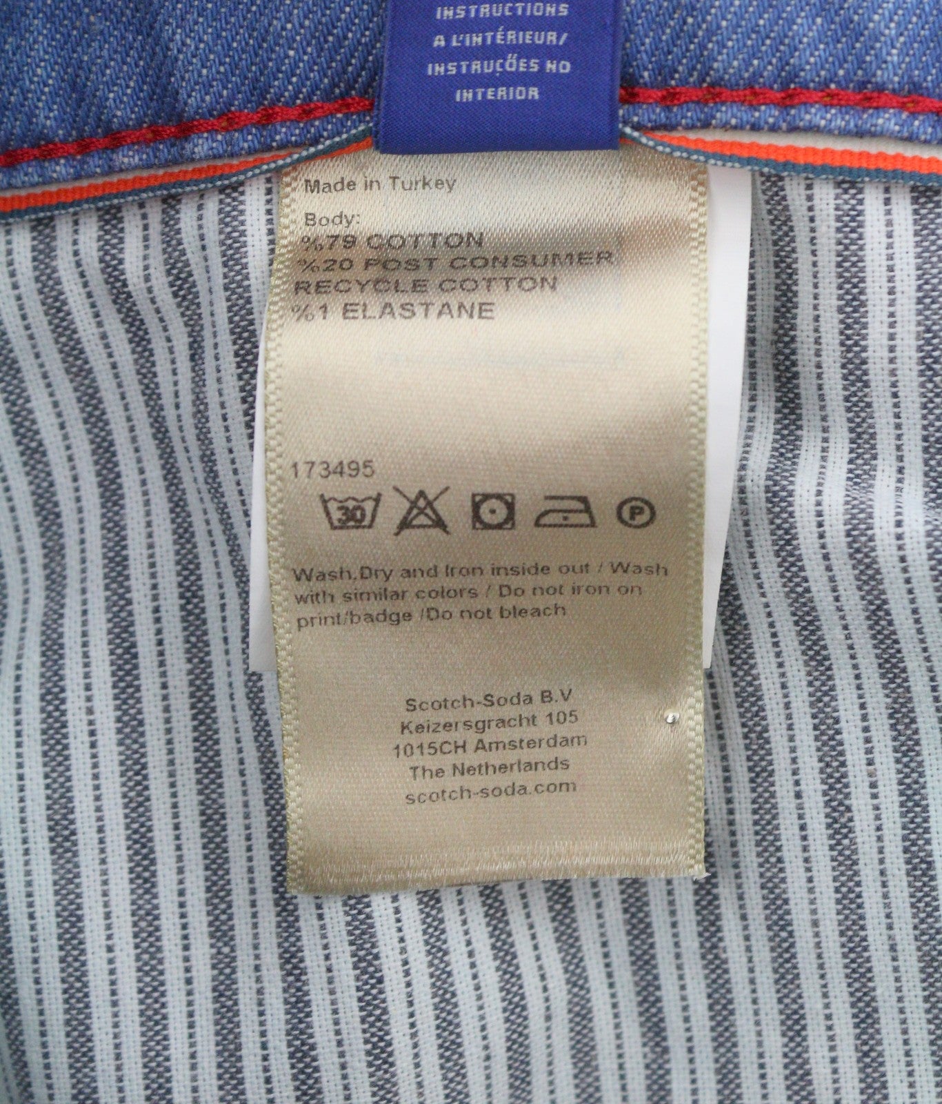 SCOTCH & SODA The Drop Men Jeans W32/L32 Blue Whiskers Faded Regular Tapered Fit