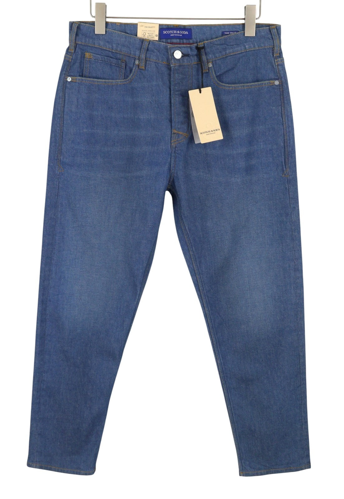SCOTCH & SODA The Drop Men Jeans W32/L32 Blue Whiskers Faded Regular Tapered Fit