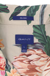 Button-Up Rel Dahlia Print Camp Collar