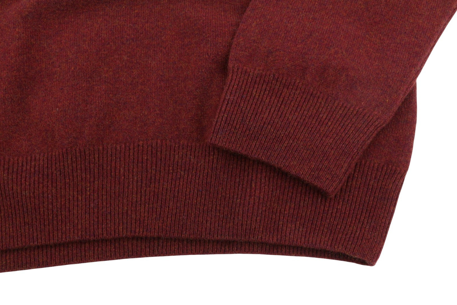 GANT Superfine Lambswool Half Zip Men Jumper L Red Melange Knit Pull On