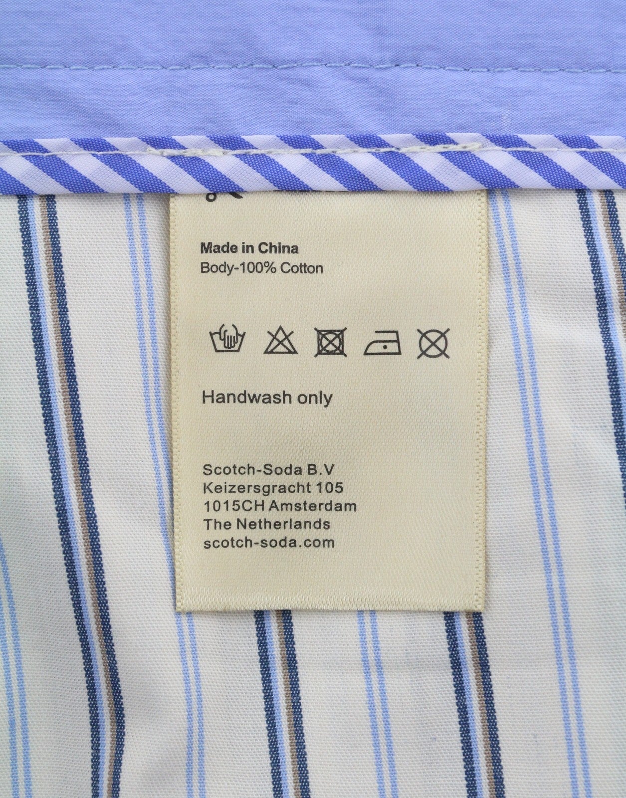 SCOTCH & SODA Men Shorts W32 Blue Pleated Zip Fly Casual Chino