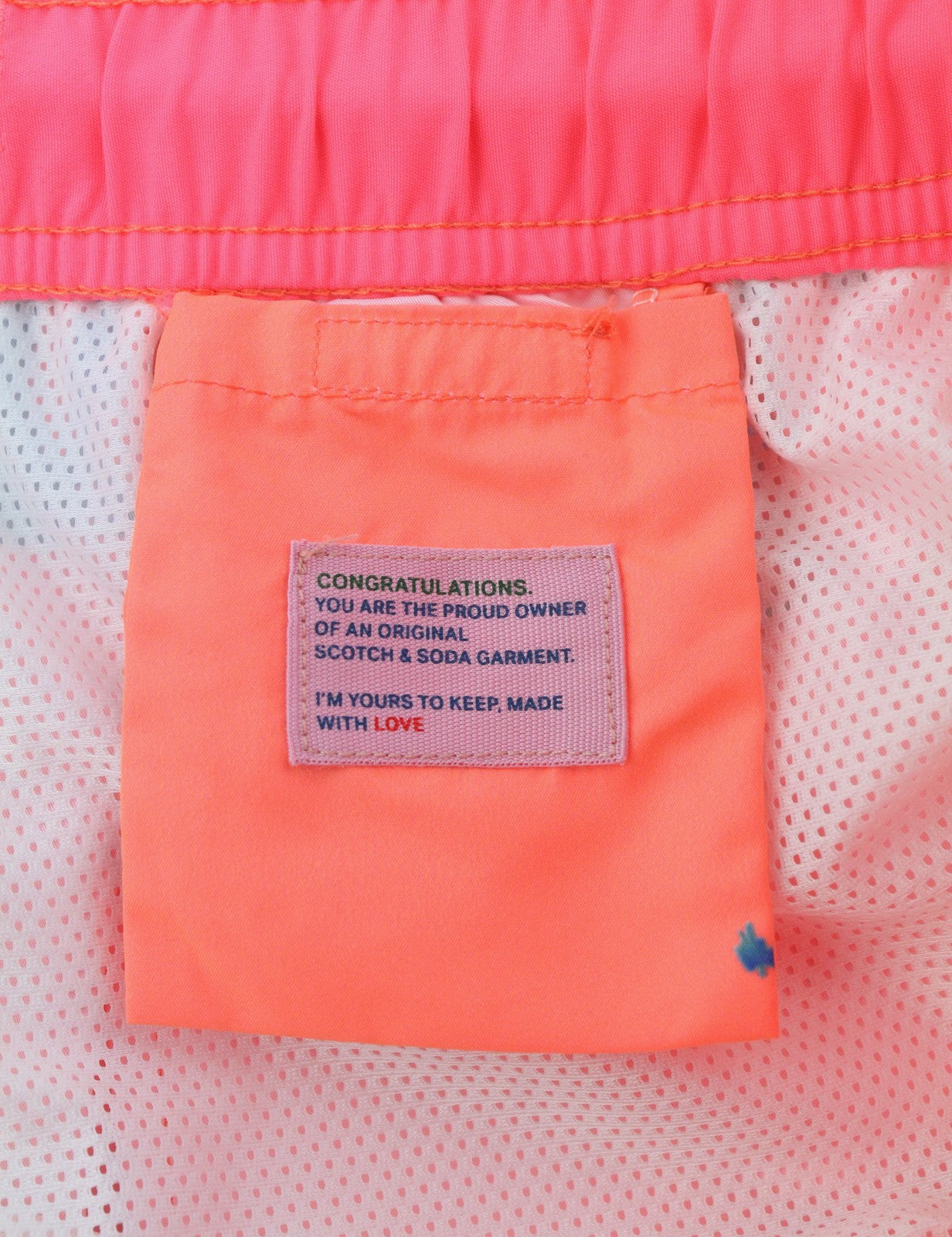 SCOTCH & SODA Men Swimwear W31 Orange Palm Tree Print Mesh Drawstring Waist