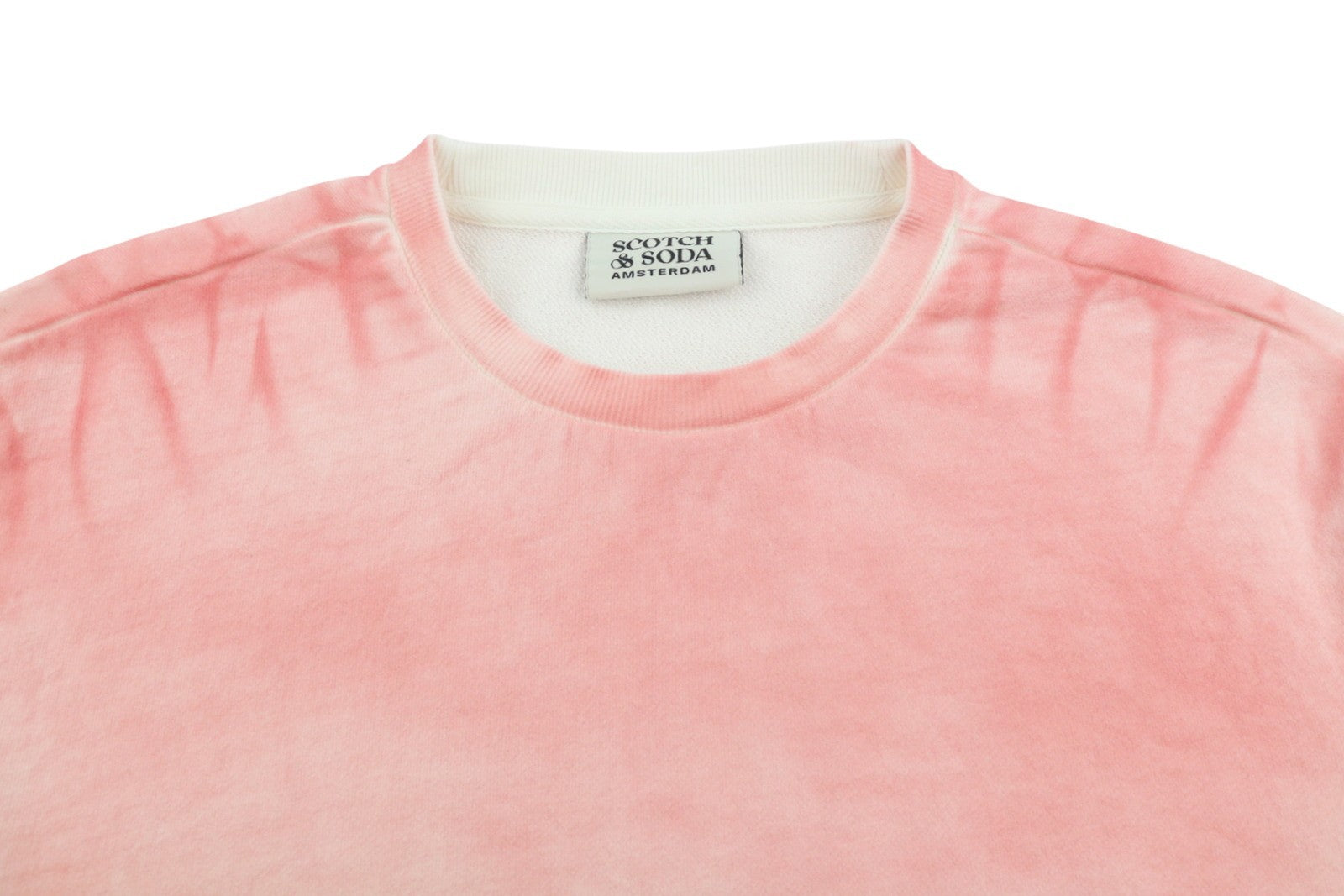 SCOTCH & SODA Men Sweatshirt M Pink Tie Dye Pattern Crew Long Sleeve Pull On