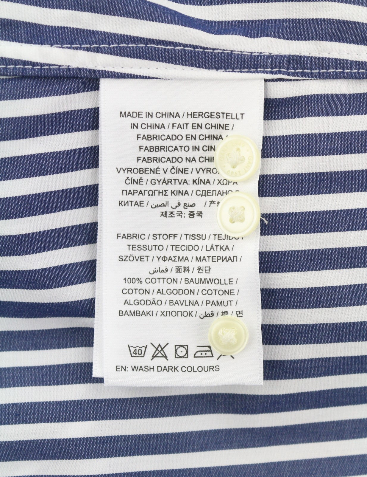 GANT The Broadcloth Striped Women Shirt EU38 M Persian Blue Button Spread