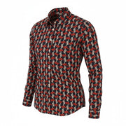GANT Regular Knot Print Women Shirt EU38 M Evening Blue Button-Up Spread Casual
