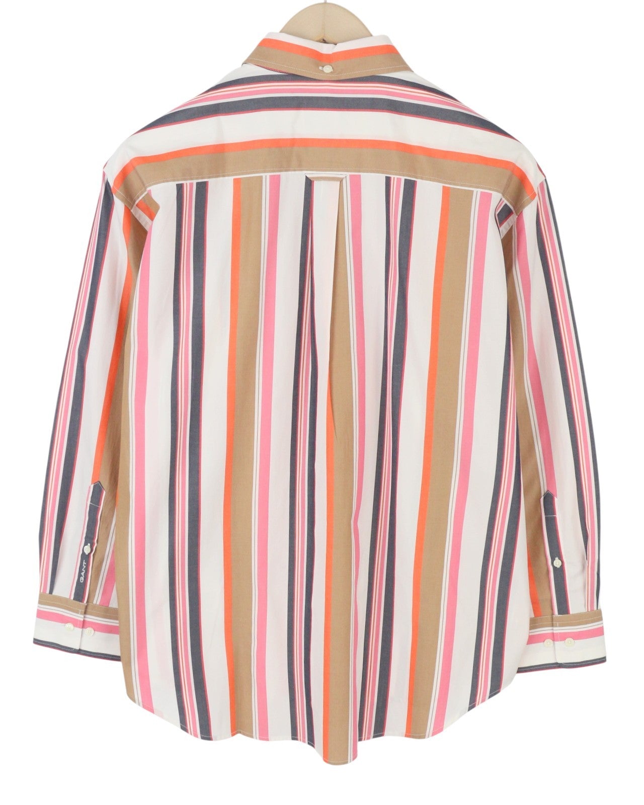 GANT Relaxed Multi Stripe Women Shirt EU38 M Eggshell Button Patch Pocket